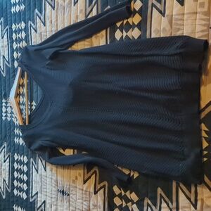 Double V Black Sweater Dress